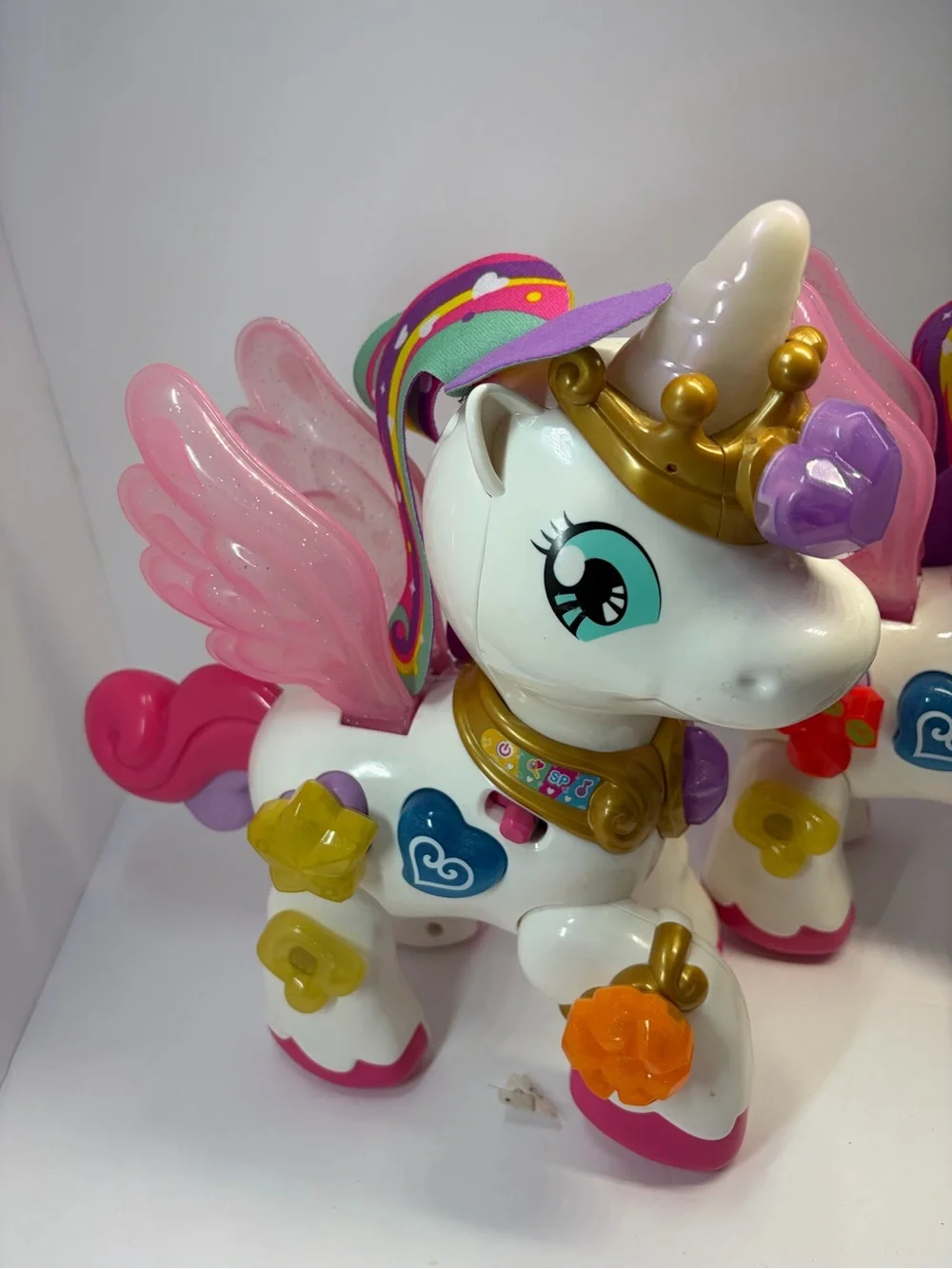 Magical White Unicorn Toy with Pink Wings - Kids Interactive Playset